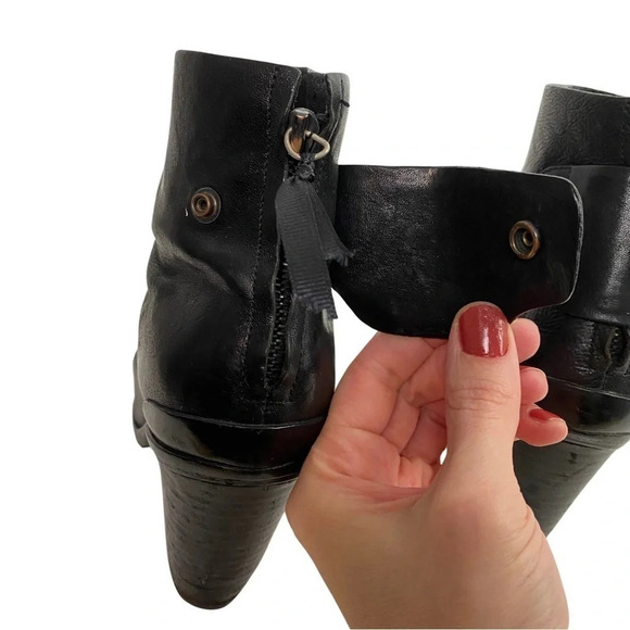 Rag & Bone Kerr Ankle Boots Womens 38.5 US 8 - 8.5 Black Leather Heeled Shoes - Picture 7 of 12